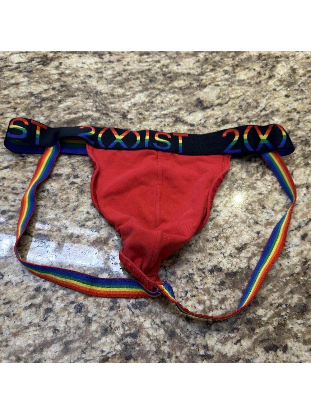 2(x)ist Men's Red and Multi Boxers-and-brief
